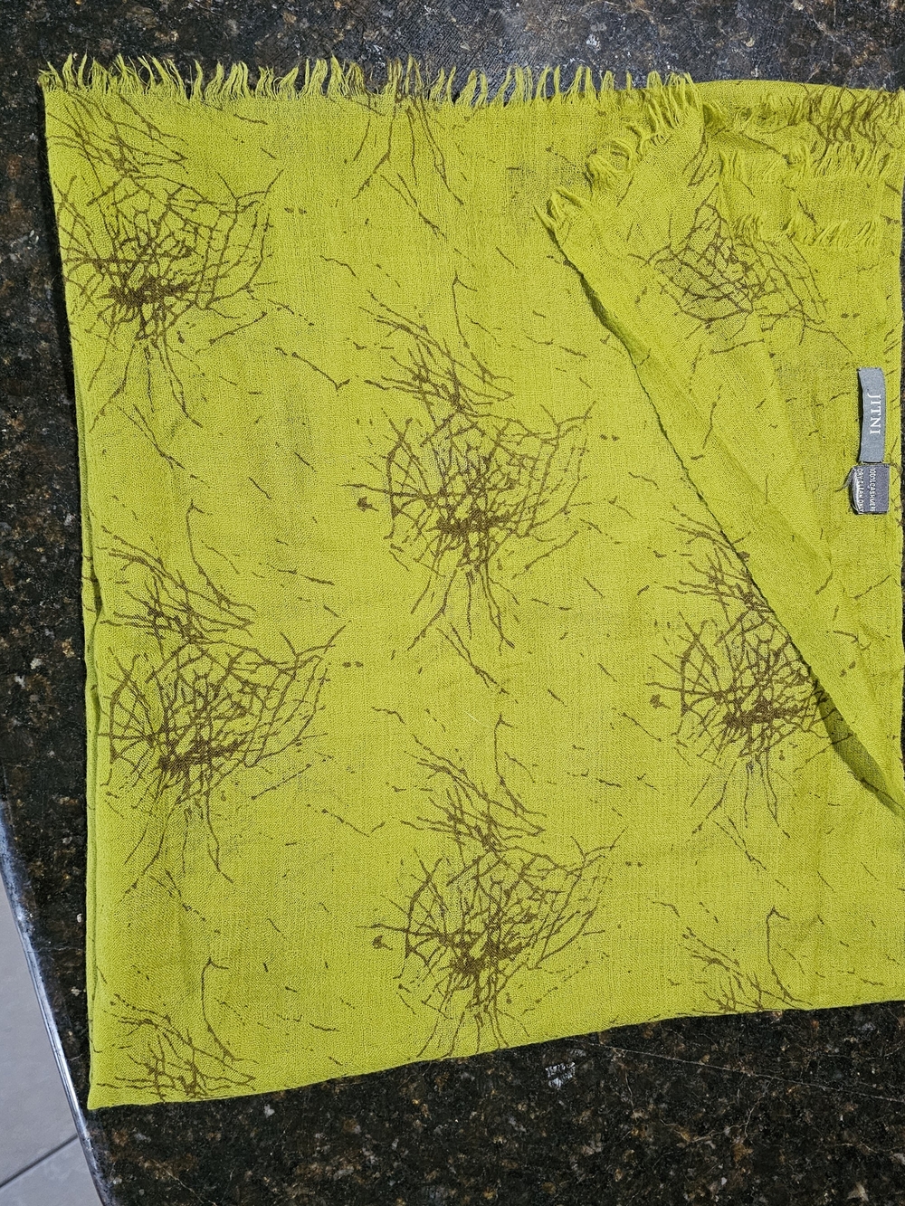 Lightweight Lime Green Patterned Scarf by